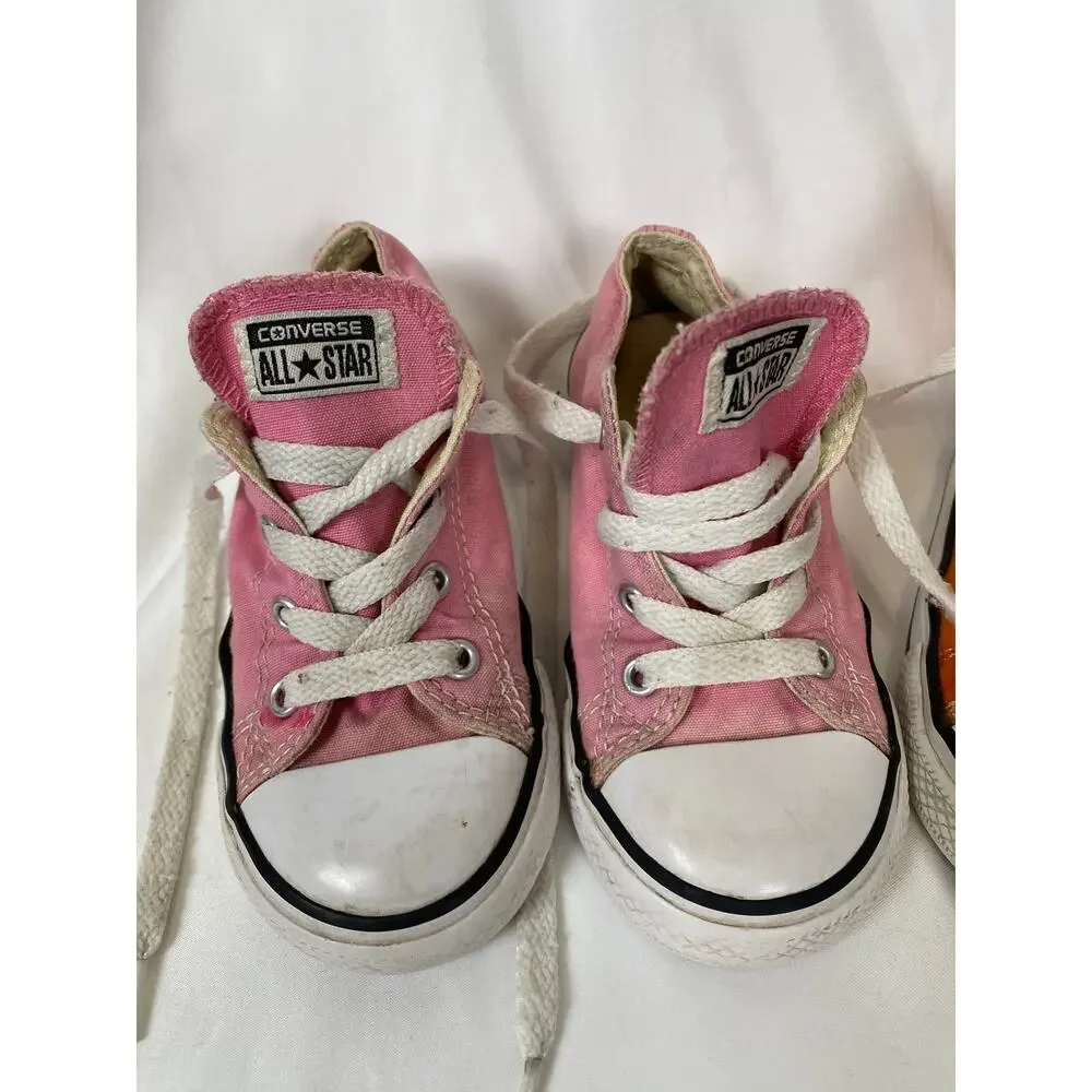 Converse Toddler Girls Low top High top Pink Orange Size 9 & 10